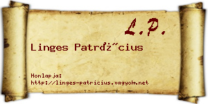 Linges Patrícius névjegykártya